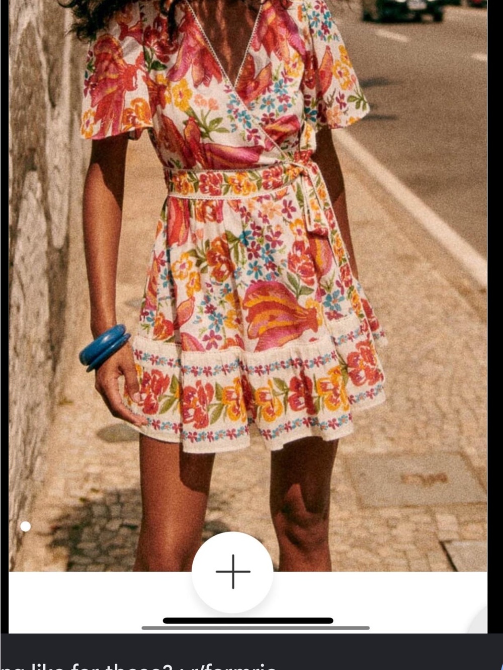 Sezane Floral Cotton Mini Dress in White with Yellow, Pink & Orange Flowers - Picture 4 of 5